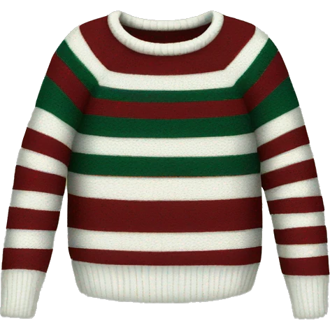 sweater with dark red and dark green stripes emoji