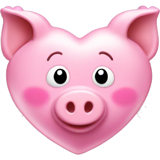 Pink heart with a little piggies emoji
