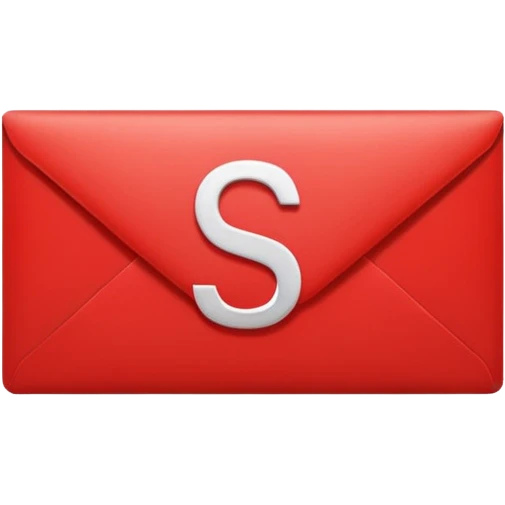 red envelope letter with white "S" logo emoji
