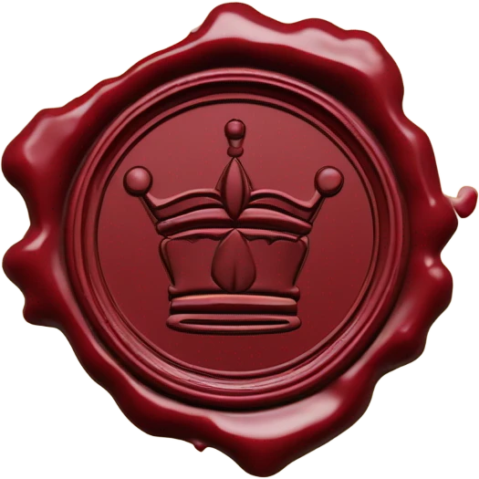 broken queen wax seal red circle emoji