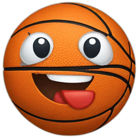 bastketball with a smile emoji