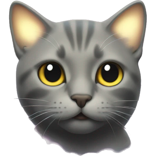 Cat under a Dark iridescent cloud glowing emoji