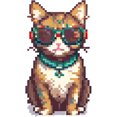 cat wearing sunglasses, simple emoji