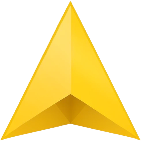 Emoji-style triangular flag, bright yellow, flat design, no folds or shading, simple and clean, minimalistic, centered on plain white or transparent background, high resolution emoji