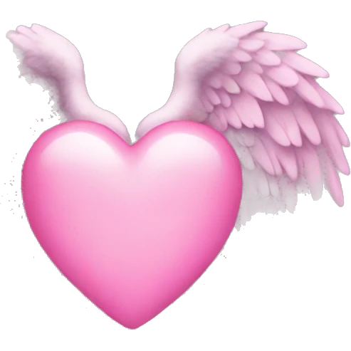 winged celestial pink heart emoji