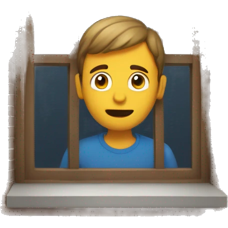 A guy looking outside a window  emoji