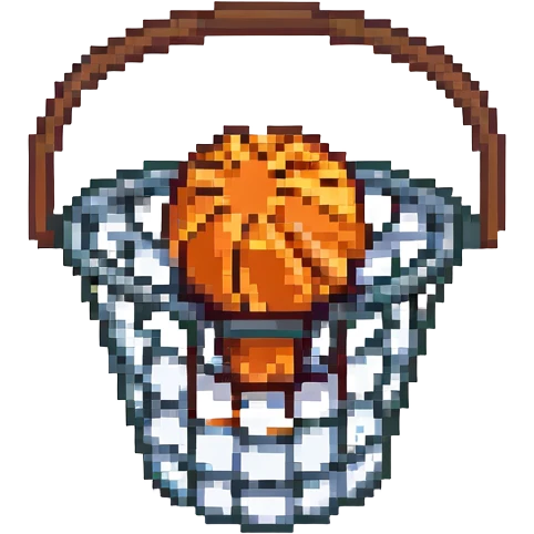 баскетбольный мяч в сетке, no background emoji