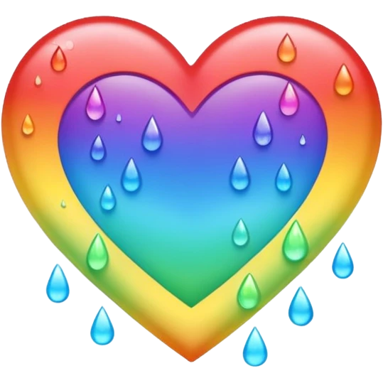 heart with rainbow gradient and raindrops emoji