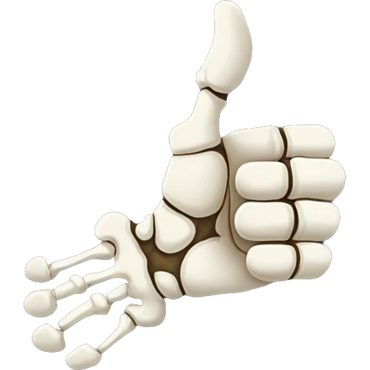 Thumb up skeleton hand emoji