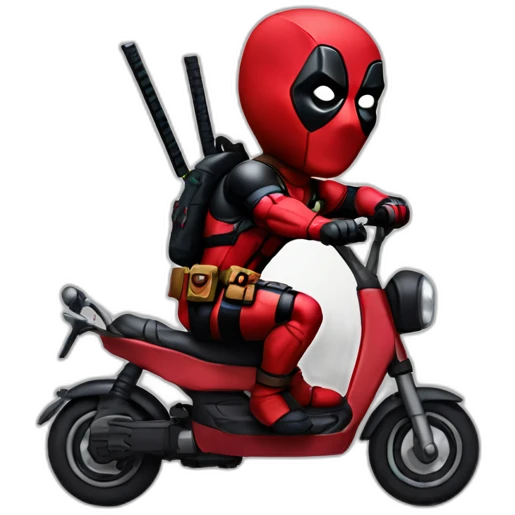 Deadpool scooting on his butt emoji