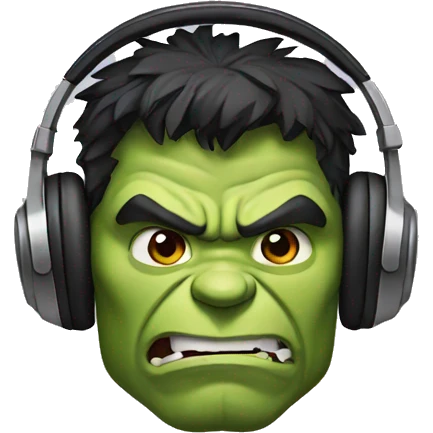 hulk with headphones emoji