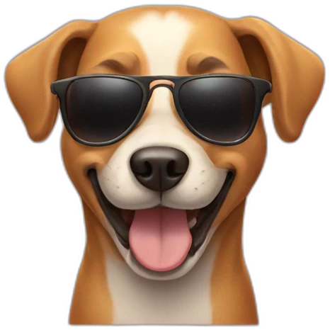 dog with sunglasses smiling emoji