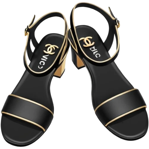 Hyperrealistic Chanel sandals, design should emphasize clean, thin, smooth lines to enhance the visual appeal,  8k emoji