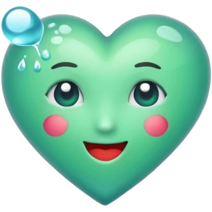 Emoji de corazón verde agua marina emoji
