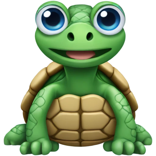 Turtle with blue eyes wearing sneakers  emoji