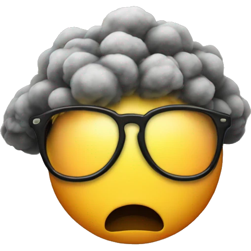 nuclear bomb with glasses emoji