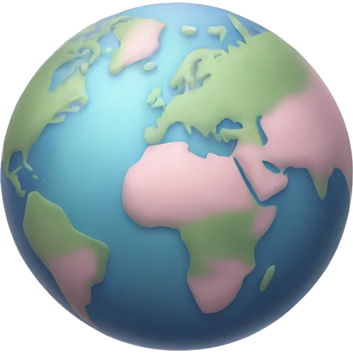 Pastel Rosa planet earth  emoji