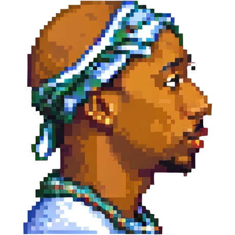 Репер 2Pac в профиль, no background emoji