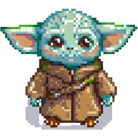 baby yoda, pixel art style emoji