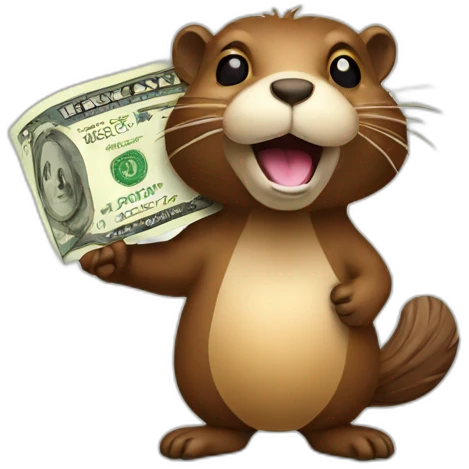 Beaver with dollar  emoji