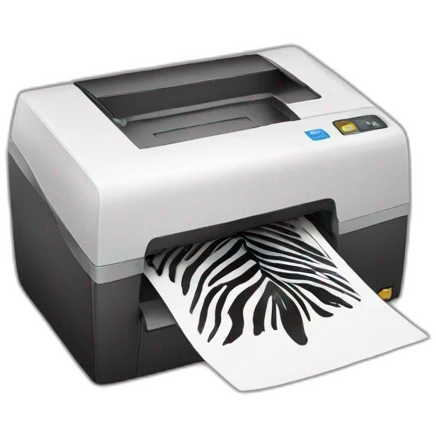a zebra with a printer emoji