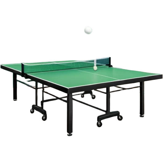 An open house garage that has a ping pong table. The view is from the street and the garage to a house is shown and it’s open emoji