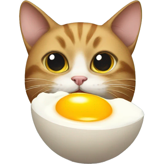 cat eats egg emoji