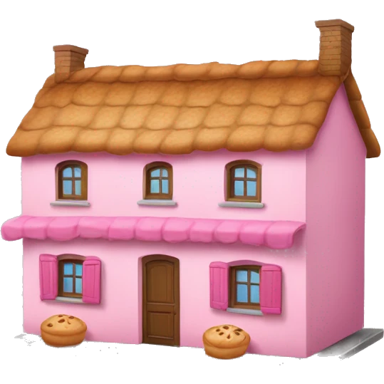 maison en pain d'épice en rose emoji