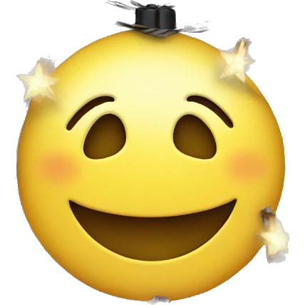 smiley with string lights wrapped around it emoji