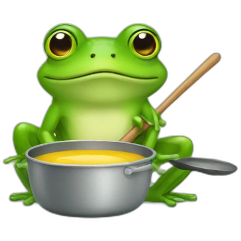 frog with pan emoji