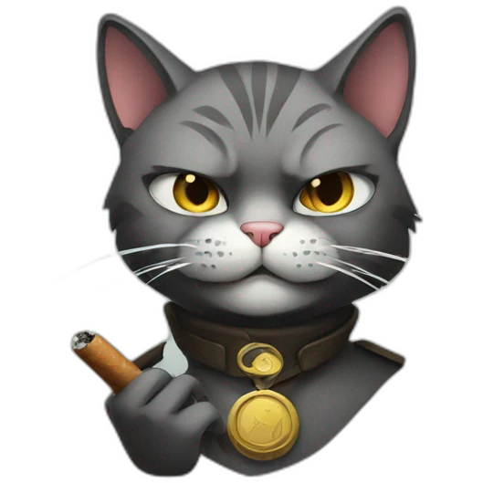 smoking badass cat emoji