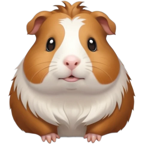 almighty guinea pig god with a mole on the left cheek, floating above clouds, celestial and awe-inspiring emoji