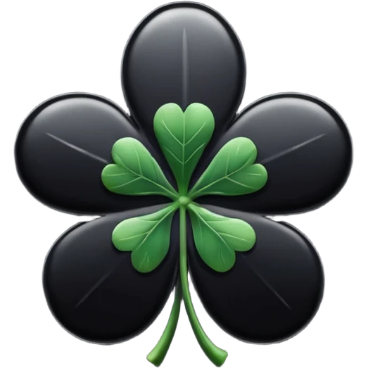 Five leaf black clover emoji