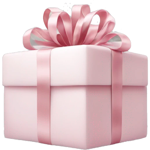 Light pink Christmas gifts under a white Christmas tree  emoji
