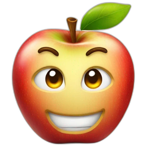 smirking apple emoji