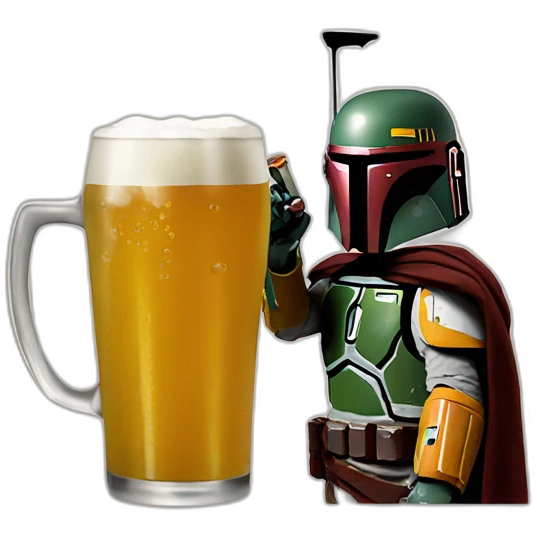 boba fett drinks beer emoji