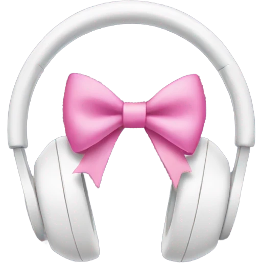 A white Headphone with pink bow emoji