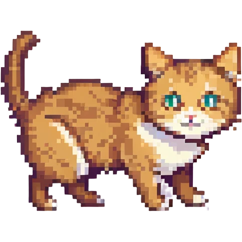 a normal cat, playful, pixel art style emoji