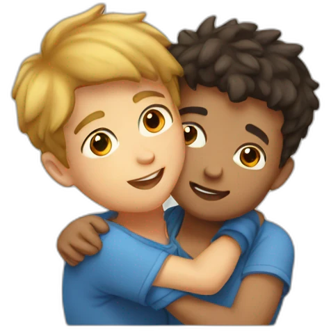 two boys cuddling emoji