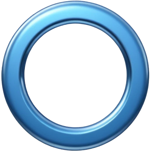 blue ring-shaped metallic object with a small hole in the middle emoji