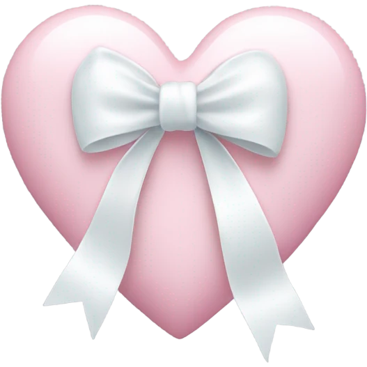 Pastel pink heart with white bow emoji