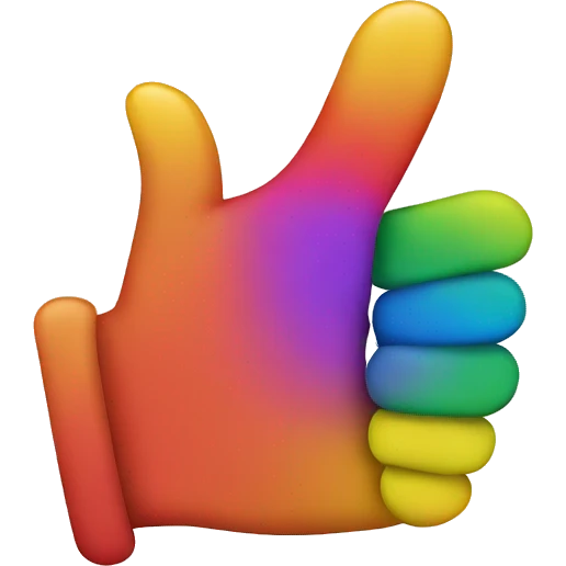 Rainbow color thumbs up emoji