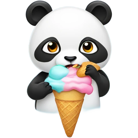 Panda eating ice cream emoji