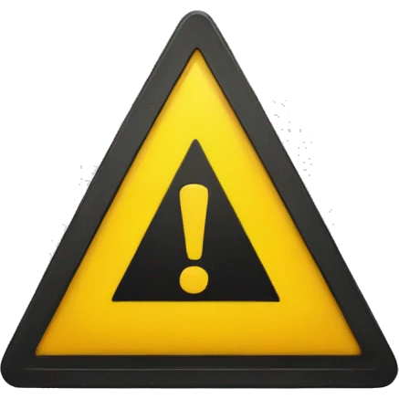 a yellow danger sign in a triangle form with an exclamation point emoji