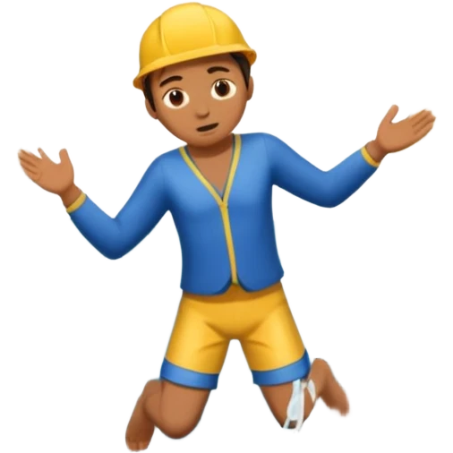 person plunging off a cliff into a river emoji