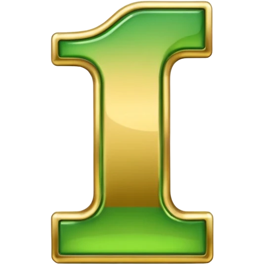 number One in golden and green shadows emoji