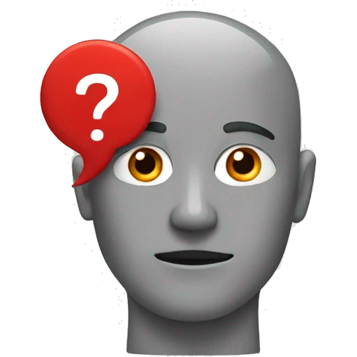 The head of a man with a red question mark instead of a face  emoji