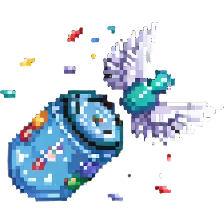 Medicine capsule with small wings flying emoji