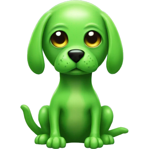 Green alien dog out of slime emoji