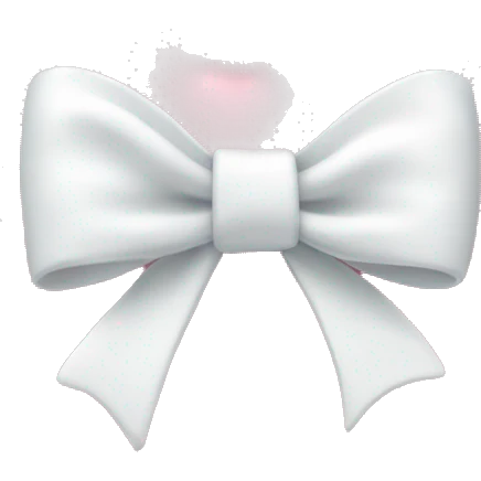 Pastel pink heart with white bow emoji